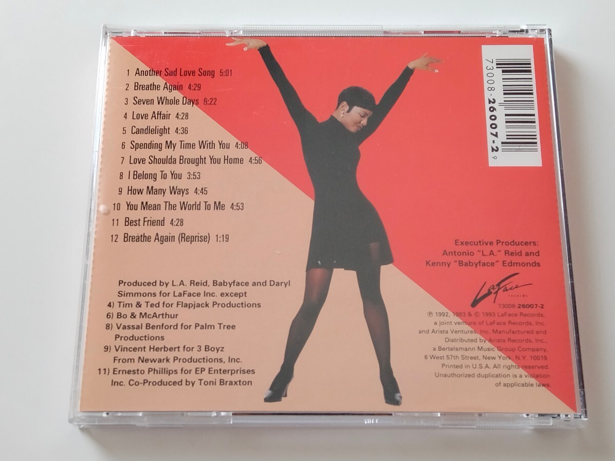 【ポスタージャケUS盤】Toni Braxton / Toni Braxton CD LaFace RECORDS 26007-2 トニ・ブラクストン93年1st,Babyface,Breathe Again,の画像2