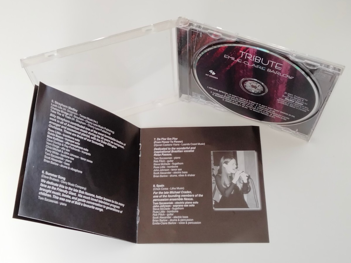 EMILIE-CLAIRE BARLOW / TRIBUTE CD Rhythm Tracks CANADA RTCD0003 エミリー・クレア・バーロウ01年作品,Moe Koffman,Guido Basso,の画像4