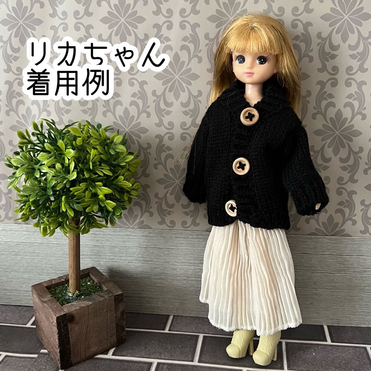 1/6ドールサイズ　服　カーディガン　ピンク　バービー人形　ジェニー　リカちゃん　ポピーパーカー　達に