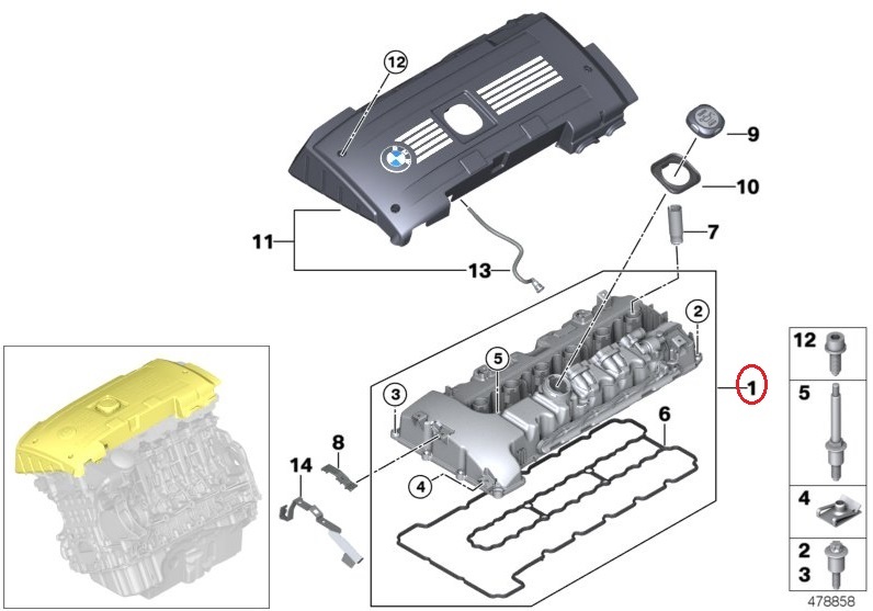 BMW E89 Z4 35i 35is N54エンジン シリンダーヘッドカバー タペットカバー 11127565284 OEM_画像4