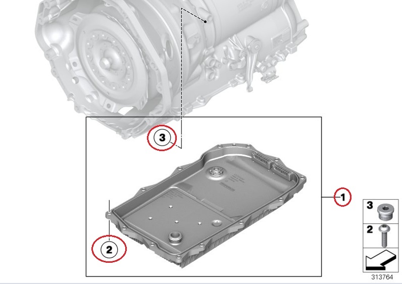 BMW F30 F31 F34 318i 320i 320d 328i 335i 330i 340i 330e AT oil pan AT filter automatic transmission fluid bread 8 speed ZF made GA8HP45Z 24118612901