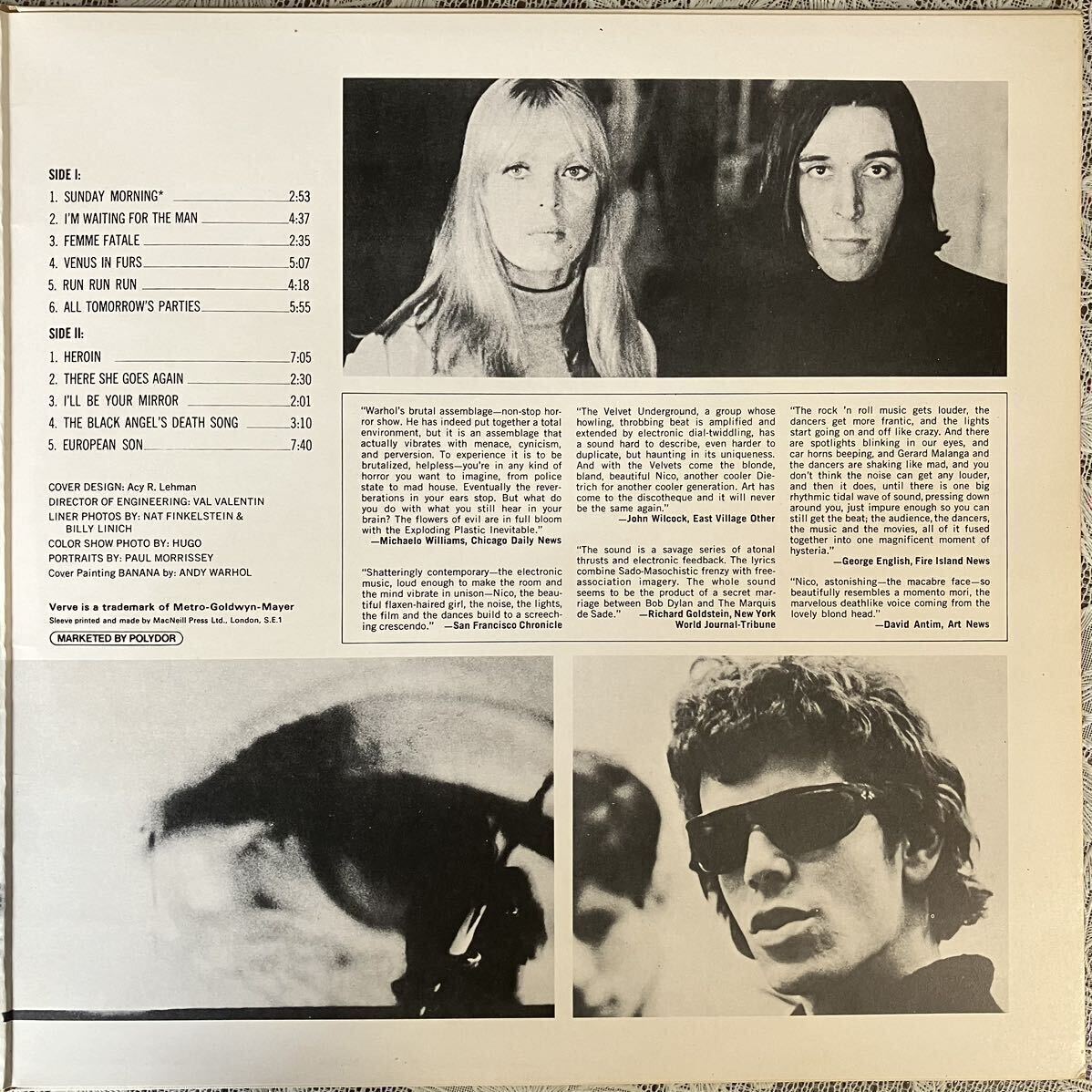 ♪UK盤♪ヴェルヴェット・アンダーグラウンド The Velvet Underground & Nico 英MGM/Polydor再発 2315 056 ワンオーナー_画像4