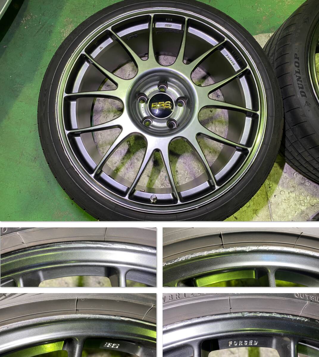 軽量 鍛造 BBS RE 20インチ RE019 9J +13 RE020 10J +20 PCD120 5H ダイヤモンドブラック FORGED ツライチサイズ BMW レクサス 良タイヤ付_画像4