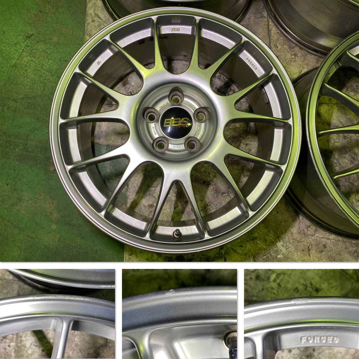 希少 軽量 鍛造 BBS RE015 8.5J +48 19インチ PCD120 5H 4本 RE KC1 KC2 KB1 KB2 レジェンド FK8 シビックなど　FORGED 絶版_画像2