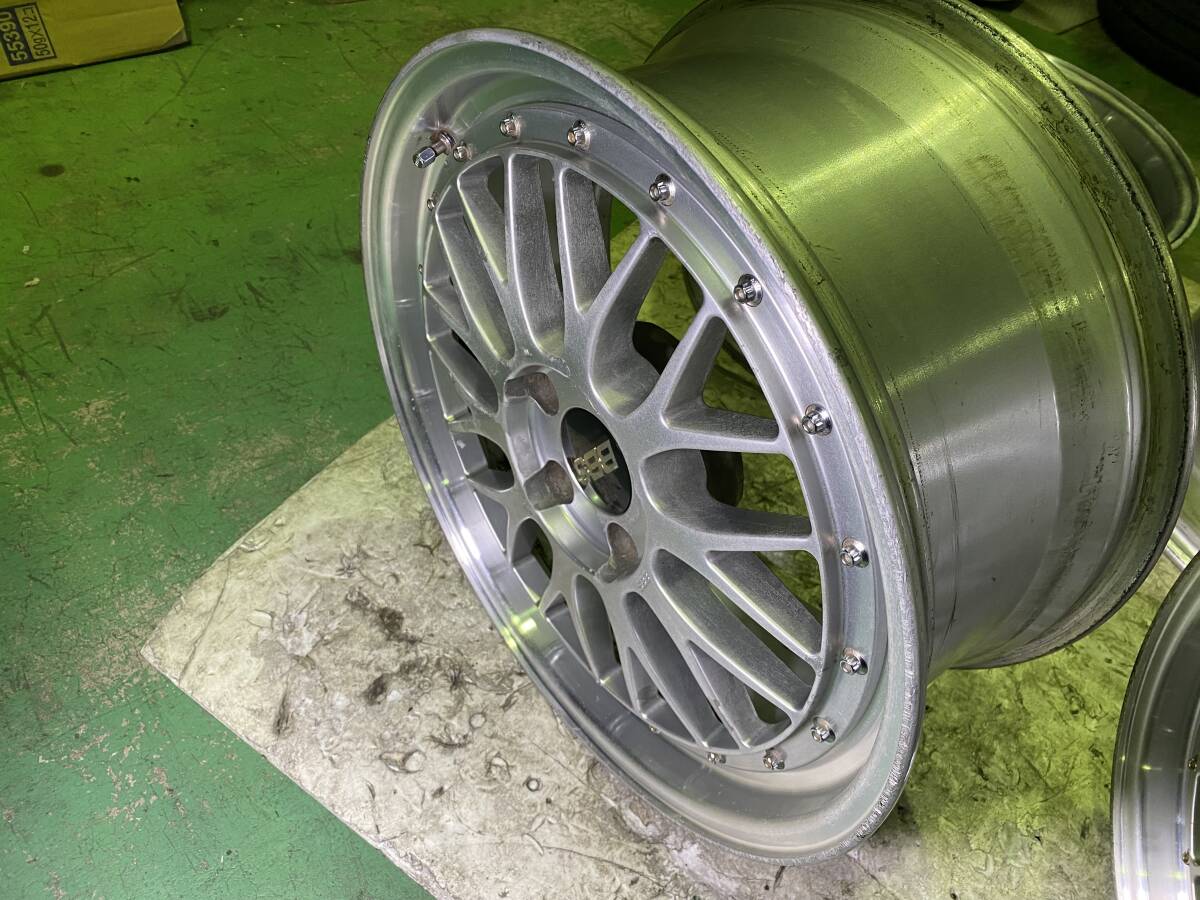 送料無料 軽量 鍛造 BBS LM 18インチ LMP078 8J +35 5H PCD114.3 4本セット FORGED 黒キャップ 段リム 深リム ダイヤモンドシルバー _画像8