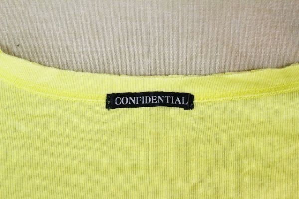 or16 ■ CONFIDENTIAL ■ コォンファデェンシャル UネックTシャツ 黄 イエロー S ■ 日本製 Made in japan ■_画像8