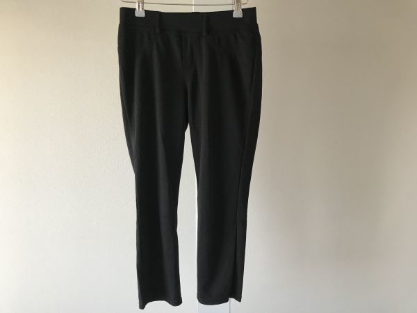 kb268# cropped pants bottoms black black thin. material 2 pocket simple casual rayon . cloth S with translation 