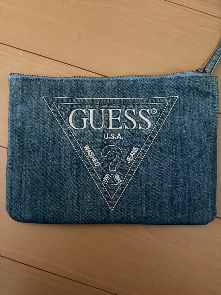 GUESS ゲス デニムクラッチバッグ かばん BAG メンズ レディース ユニセックス カジュアル 