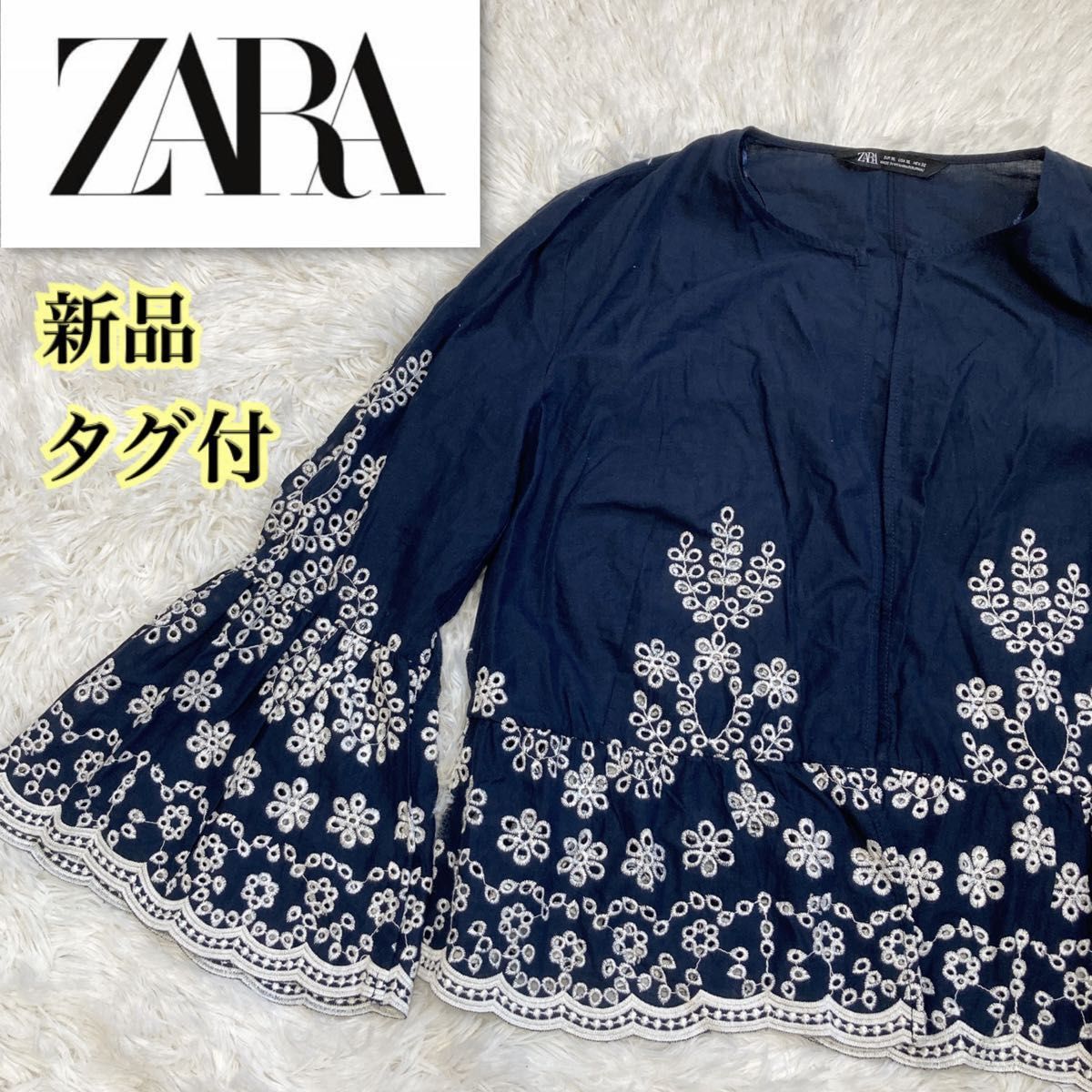 ZARA◇シースルーブラウス◇花柄◇ボタニカル柄 - トップス