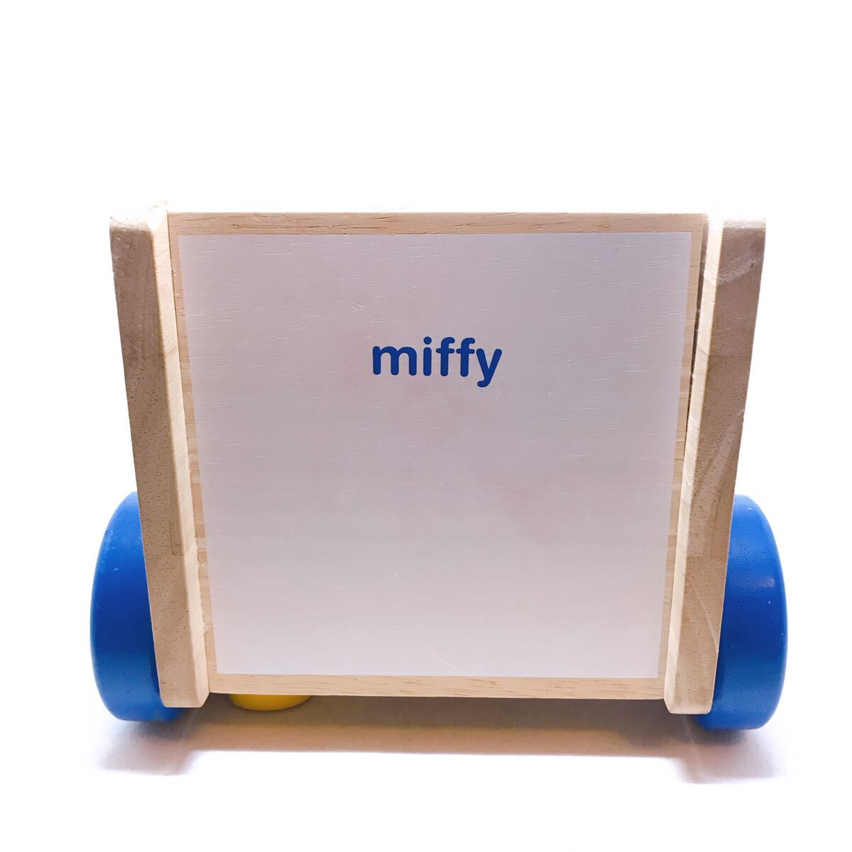 ミッフィー【miffy】ブルーナ DickBruna 知育玩具 おさんぽパズルカー 積み木 木製玩具 USED_薄っすらピンク汚れ
