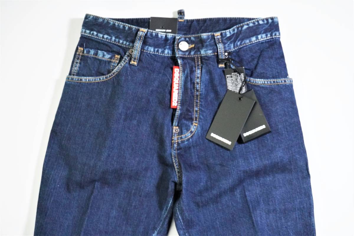 【新品/正規品】定価6.8万 46 Dsquared2 ディースクエアード MERCURY JEAN S74LB0576 ダークブルー 希少ビッグタグ デニムの画像1