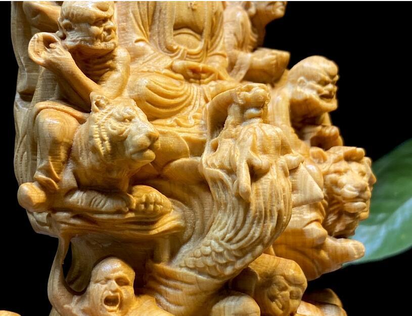 十八羅漢 仏教美術 仏像 仏教工芸品 木彫り コレクション 手職人手作り 美術品 精密雕刻_画像5