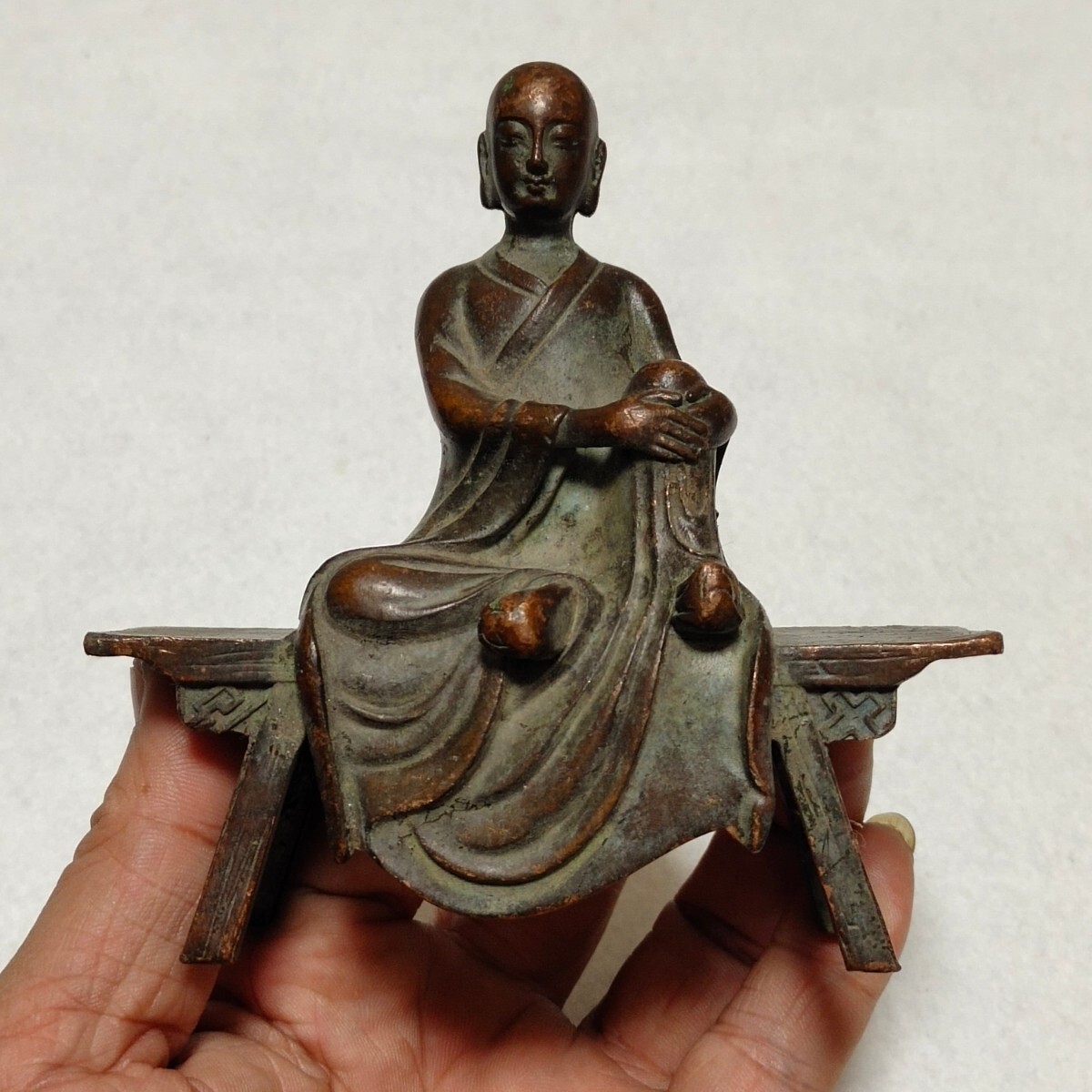 仏教古美術 古銅 細工 地蔵王菩薩像 置物 縁起物_画像1