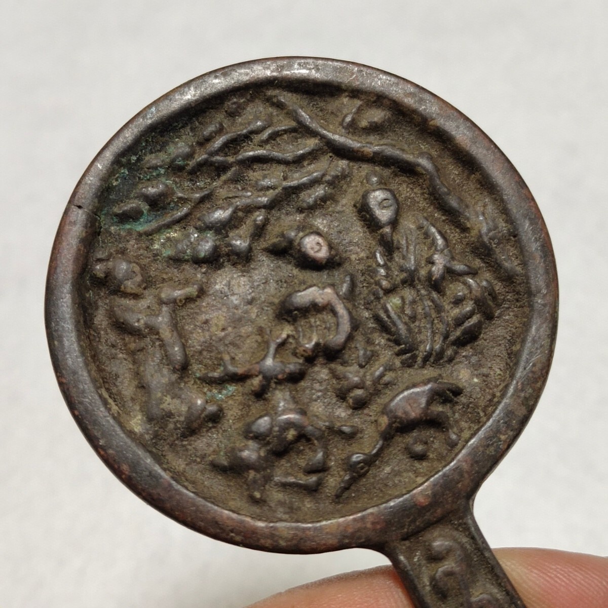 骨董品 青銅器 南極仙翁紋 唐鏡 銅鏡 激安_画像2