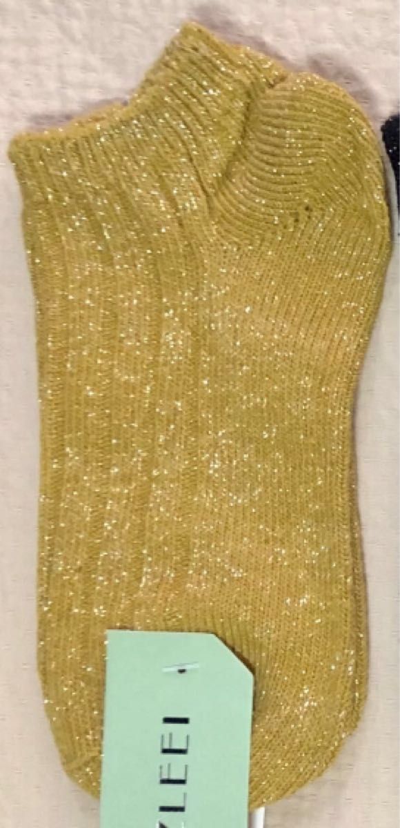 新品 5足セット レディース ラメ　シンプル　ソックス 可愛い 靴下 汗や湿気を良く吸収 おしゃれ 綿 高品質　22〜25cm