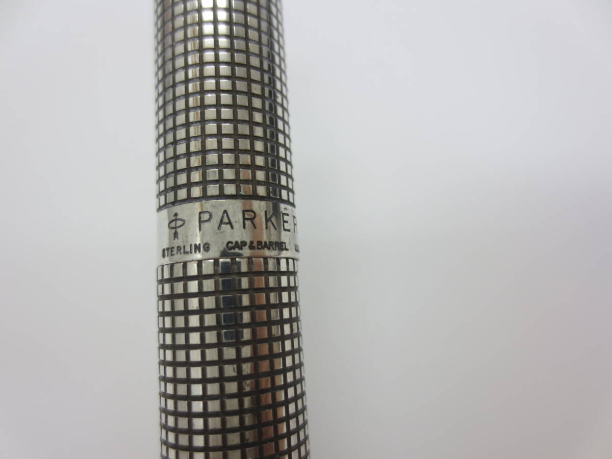 【3-130】PARKER パーカー STERLING CAP & BARREL 万年筆 スターリングシルバー ペン先14K刻印 筆記用具 _画像9