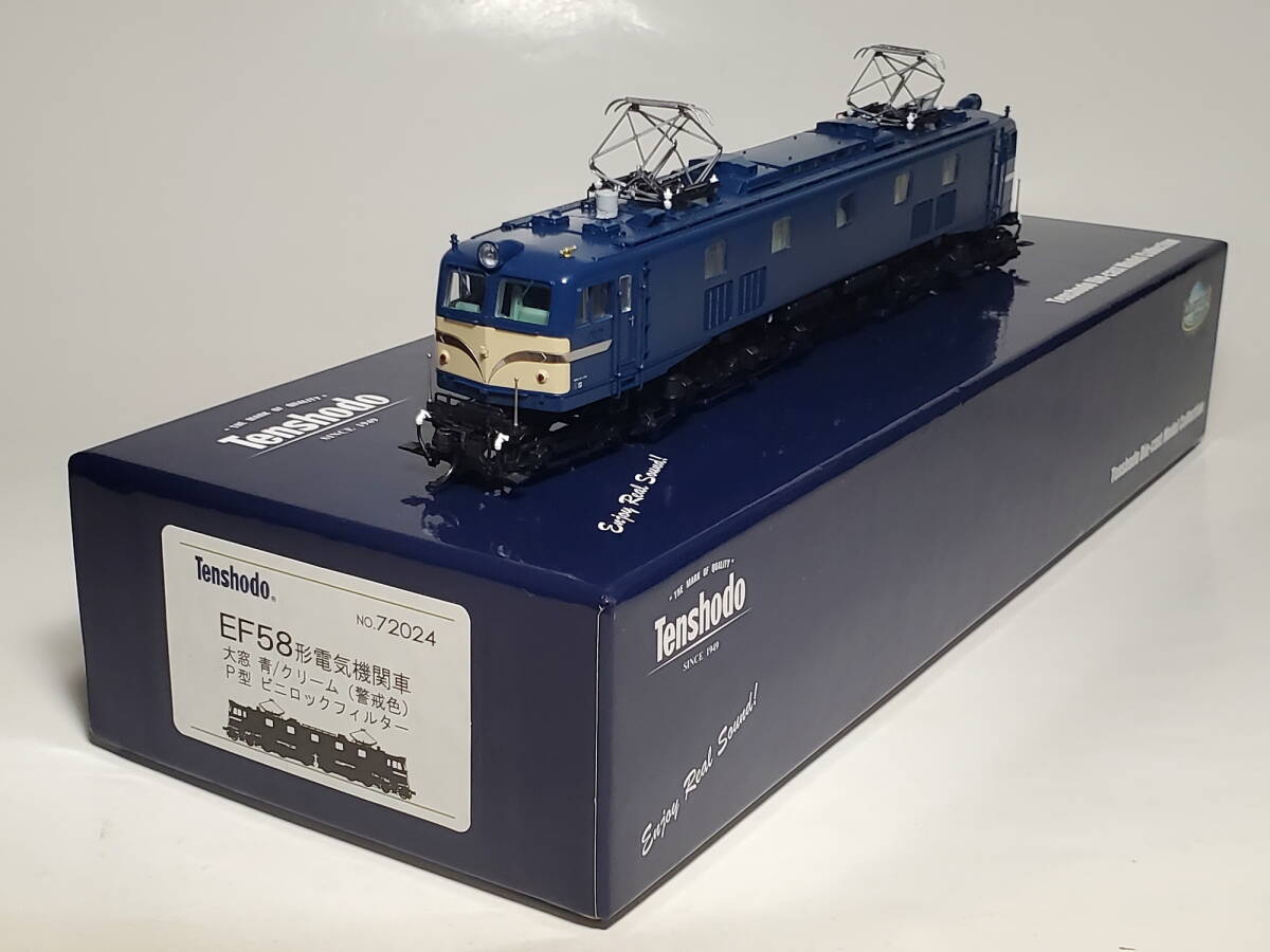  beautiful goods 1000 jpy ~# Tenshodo EF58 shape electric locomotive large window blue / cream (.. color ) P type bini lock filter No.72024