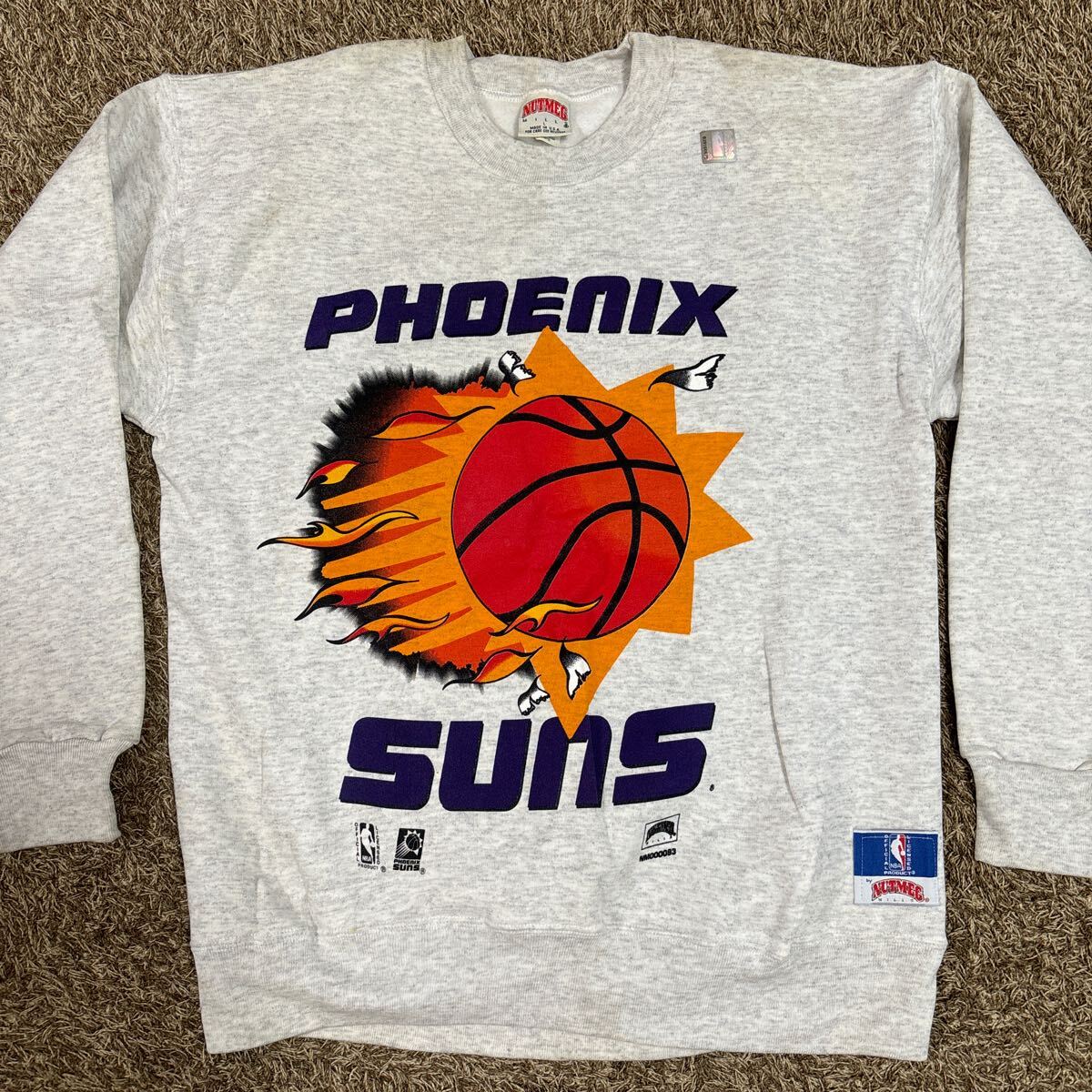 【新品】フェニックスサンズ 90's スウェット トレーナー　白　Lサイズ　 裏起毛　NBA　バスケットボール（Phoenix Suns）_画像1