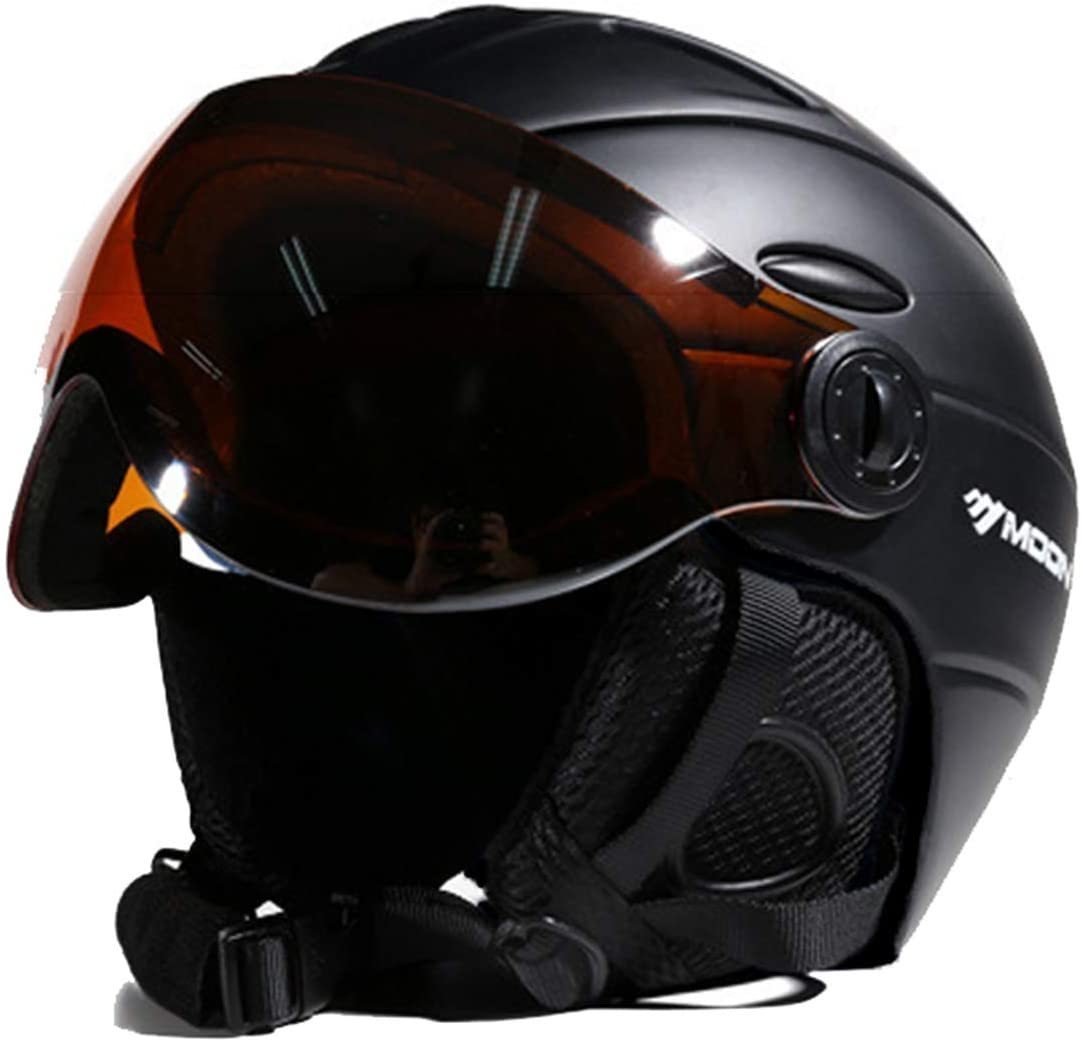 cxr03★スキー/スノーボードヘルメットオートバイ調節可能な防風ヘッドヘルメットスキー シールド付き UVカット ジェット 軽量5色可選黒_画像1