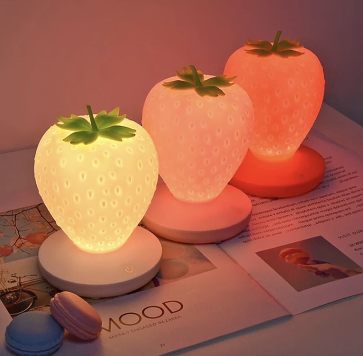 全3種類 要1種類選択 苺 いちごいちご型間接照明 LED ベッドサイドランプ テーブルライト スタンドライト インテリア オーナメント_画像1