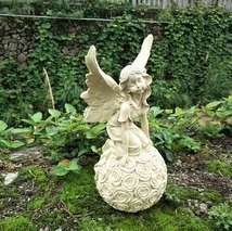 天使 妖精リア インテ 癒し い 置物 可愛陶器 彫刻エンジェル オブジェ14x14x36c_画像5