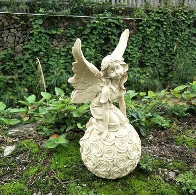 天使 妖精リア インテ 癒し い 置物 可愛陶器 彫刻エンジェル オブジェ14x14x36c_画像3