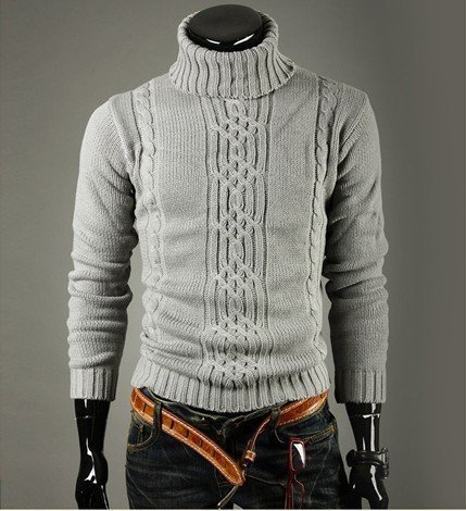 新品#タートルネックニットセーター|ダークグレー XL_画像5