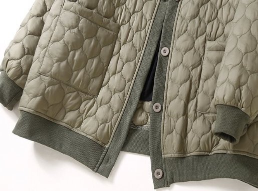 新作 レディース 中綿のコート軽く キルティング，カーディガン風アウタージャケットジャンバー 暖かくな グリーン mzm1053_画像3