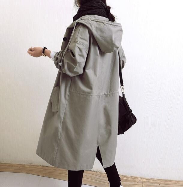  new goods easy casual spring coat lady's trench coat spring coat commuting long height free size LB442