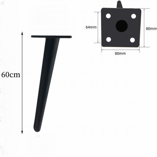 家具脚4点セット　ソファ脚　アイアン家具サポート脚　斜め脚　テーブル脚　ベッド脚　DIY　高さ60cm　LB284_画像10