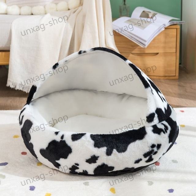 猫 犬 ベッド　ペットベッド ふわふわ　暖か もこもこ ペット ペットハウス マット柔らかい　クッション　ブラック Mサイズ MAY360_画像2
