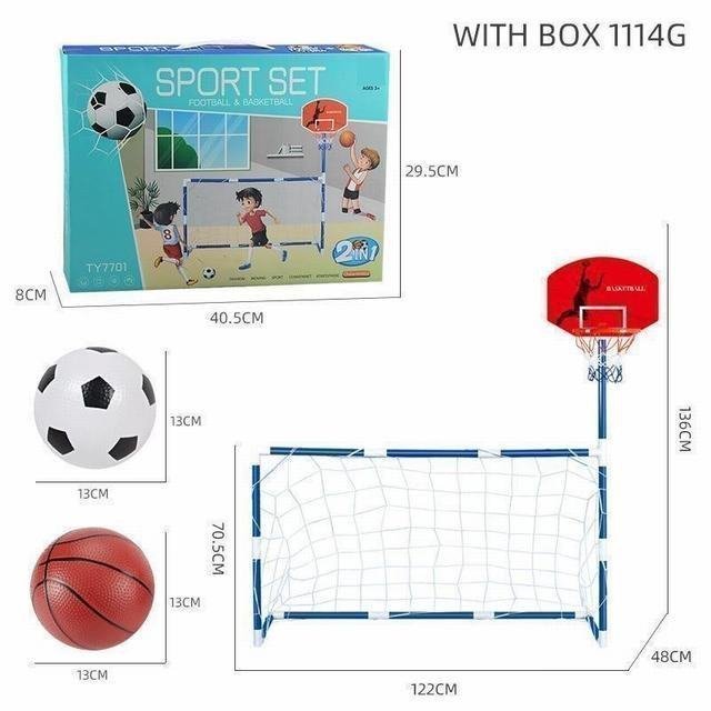 サッカーゴール バスケットゴール 2in1ミニ　フットサル サッカー　コンパクト 子ども 部屋 庭 玩具　スポーツ MAY554_画像2