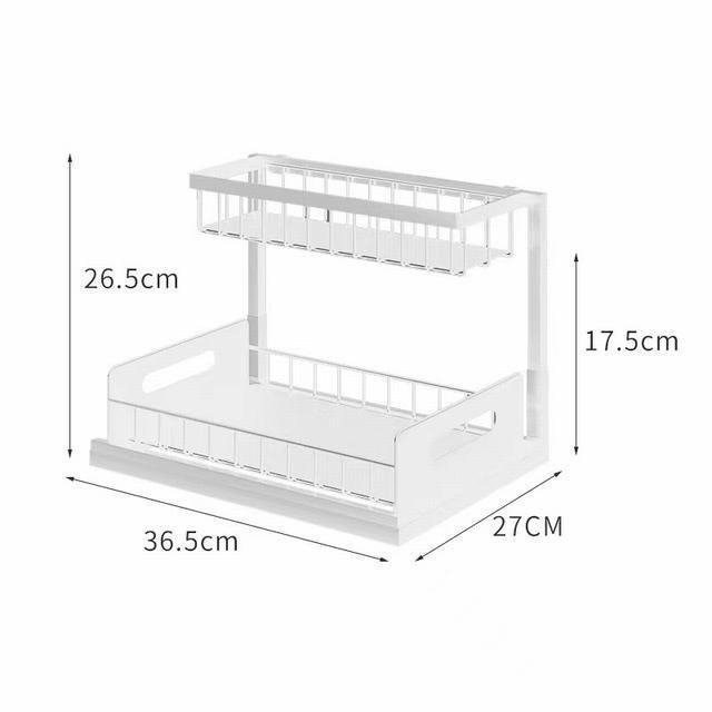  sink under storage 2 step drawer kitchen storage sliding type crevice storage seasoning container construction easy storage rack space-saving white MAY621