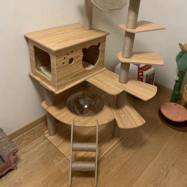  cat tower transparent space ship strong .. put wooden flax cord nail .. ball cat bed .. put type large many head .. nail .. nail sharpen height 135cm MAY662