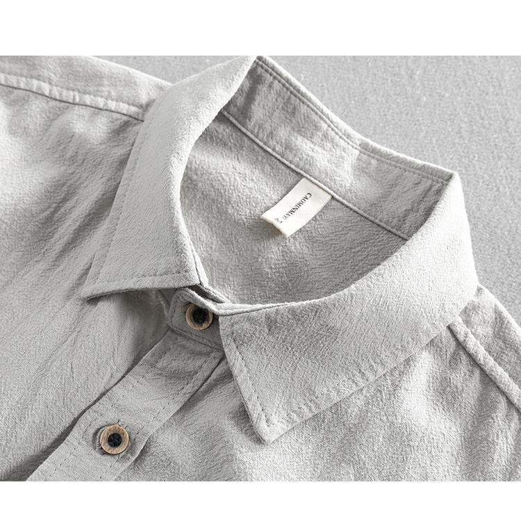 シャツ メンズ 半袖 カジュアルシャツ 白シャツ 無地 シンプル レギュラーカラー 羽織り ビジカジ グレー L MAY784_画像3