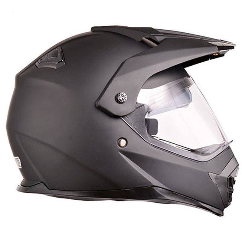★ バイクヘルメット バイザー オフロード シールド付き フェイスヘルメット ダブルシールド オフロードヘルメット ECE/DOT艶消し黒 LB381