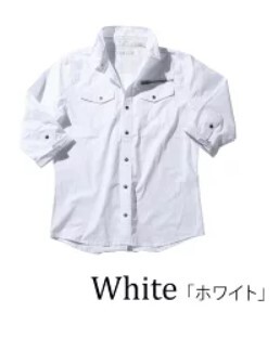 MENZ-STYLE メンズスタイル 襟ワイヤー ZIPデザイン 7分袖 シャツ 綿100%の画像3