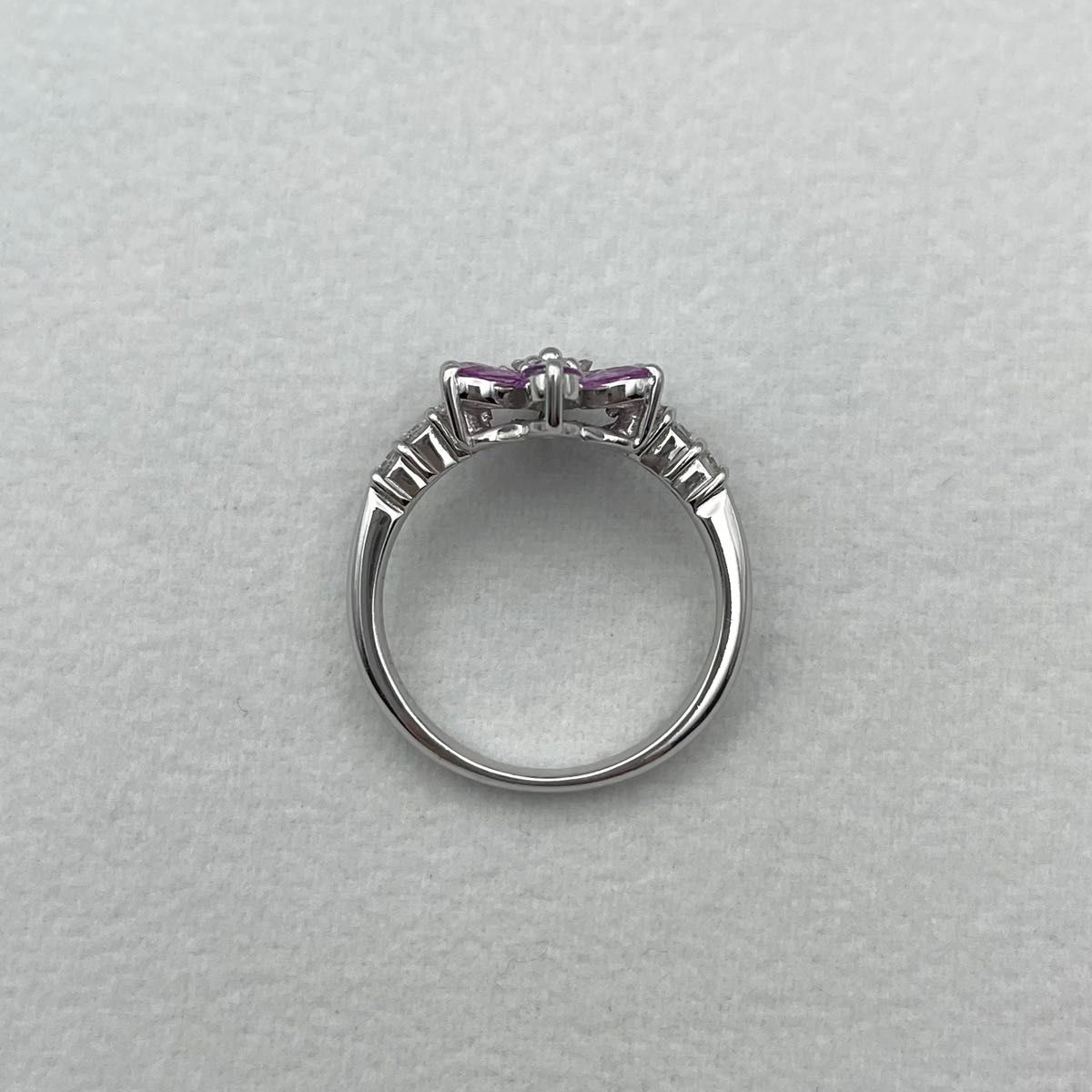 k18WG ピンクサファイア1.33ct ダイヤ0.32ct リング