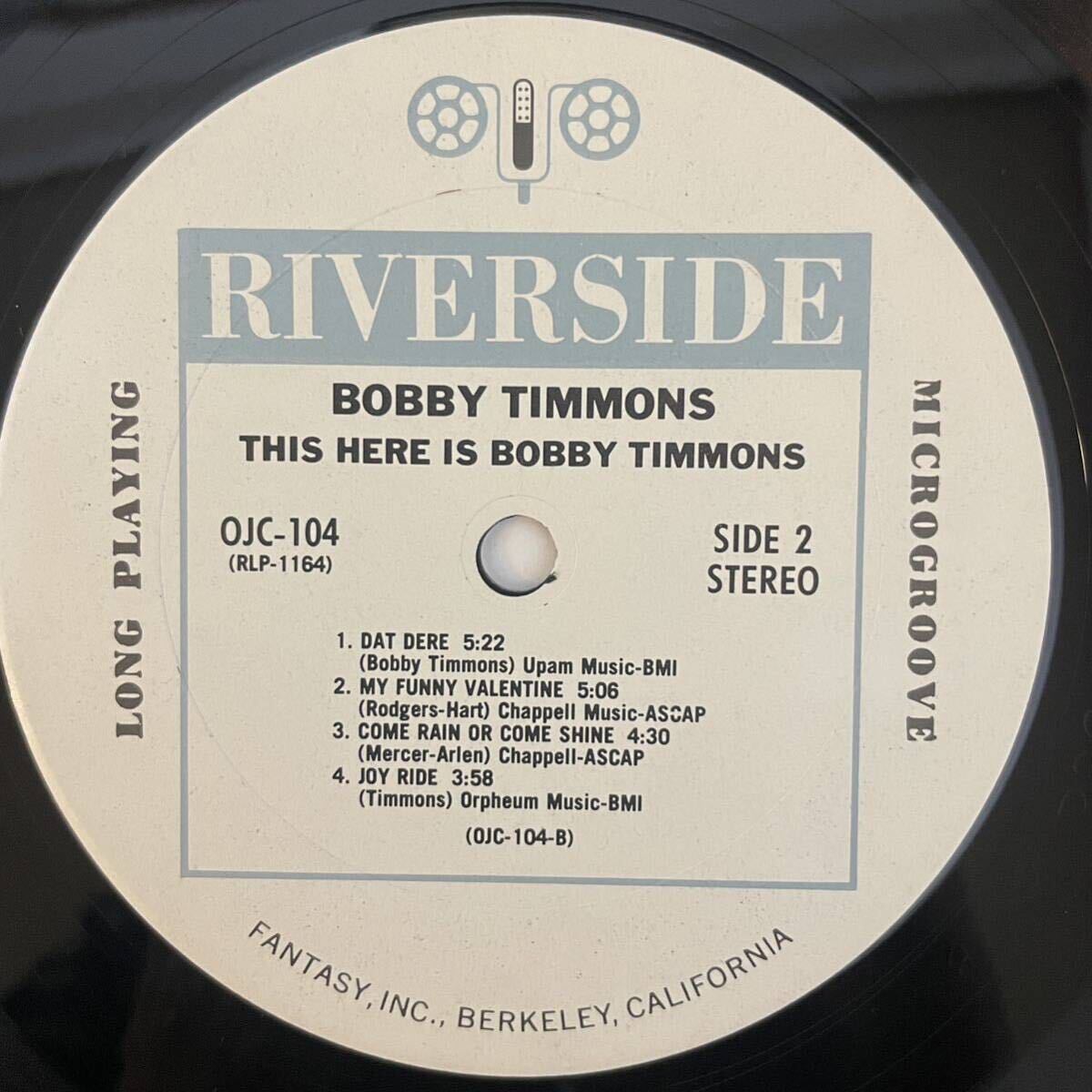 Bobby Timmons ボビー ティモンズ This Here Is Bobby Timmons 1984年 US OJC盤_画像4