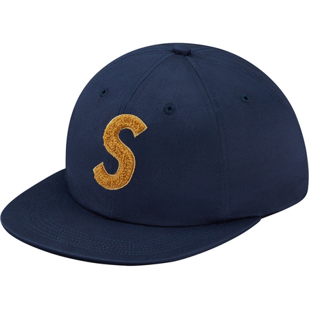 即決 supreme Chenille S Logo 6-Panel cap navy