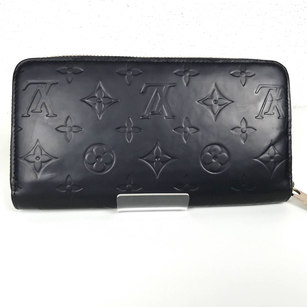 1円~ 美品 LOUISVUITTON アマラント×マットブラック ジッピーウォレット 男女 ヴェルニ ラウンドファスナー 長財布 ルイヴィトン 黒 の画像3