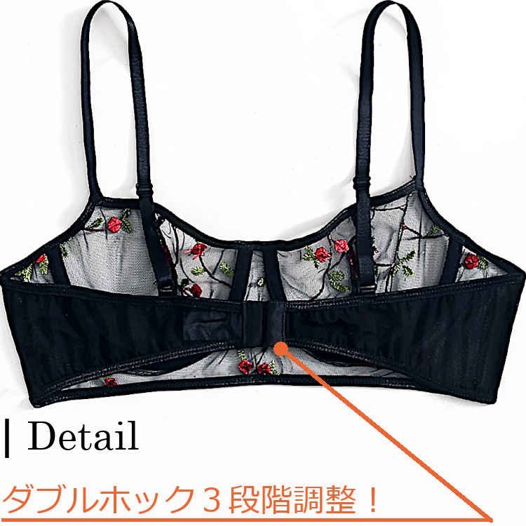 セクシーランジェリー ブラ＆ショーツ ブラジャー 花柄 シースルー すけすけ ブラ ショーツ セット 下着 レディース インナー_画像4