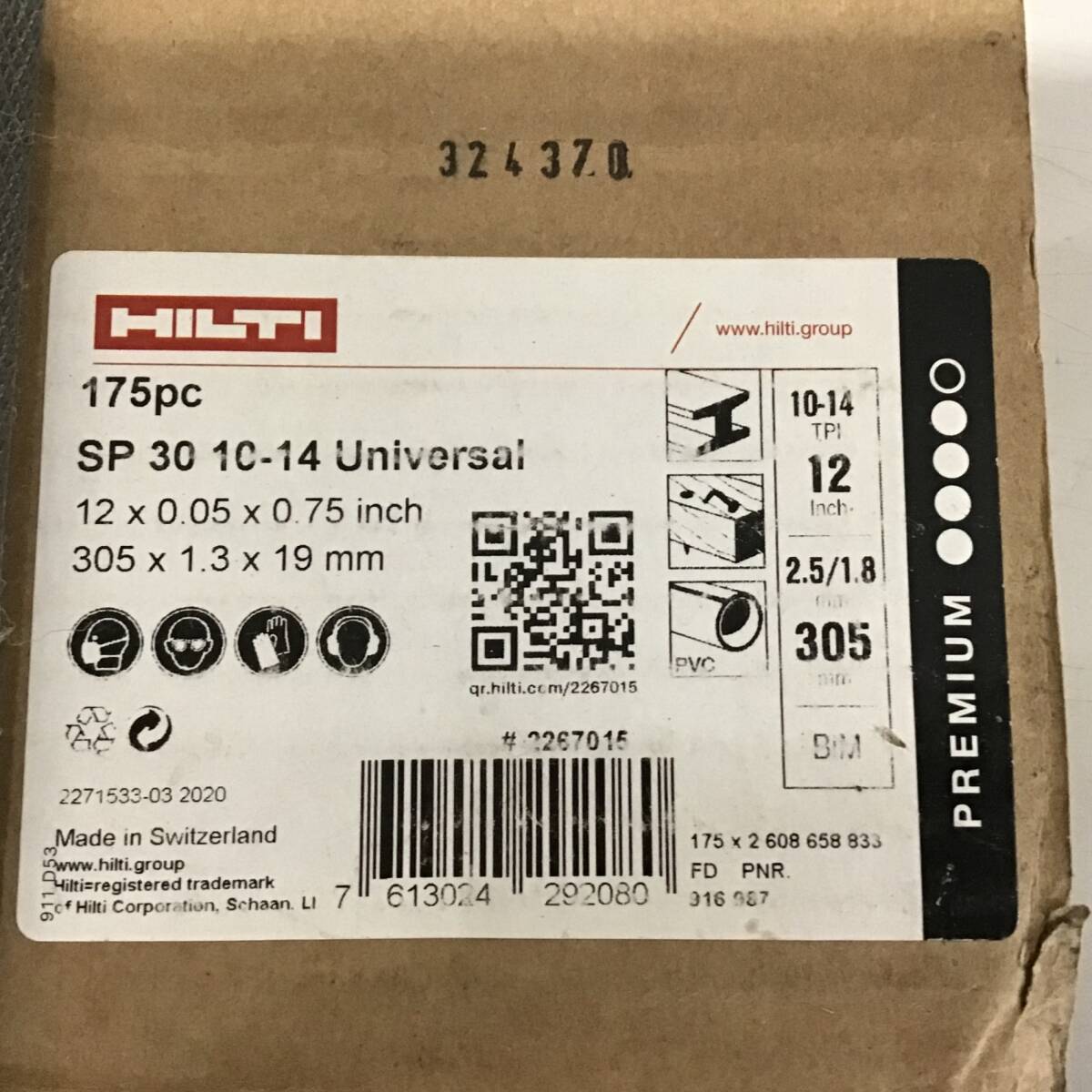 【未使用品】★即決価格★送料無料★HILTI ヒルティ セーバーソーブレード SP30 10-14 175pc