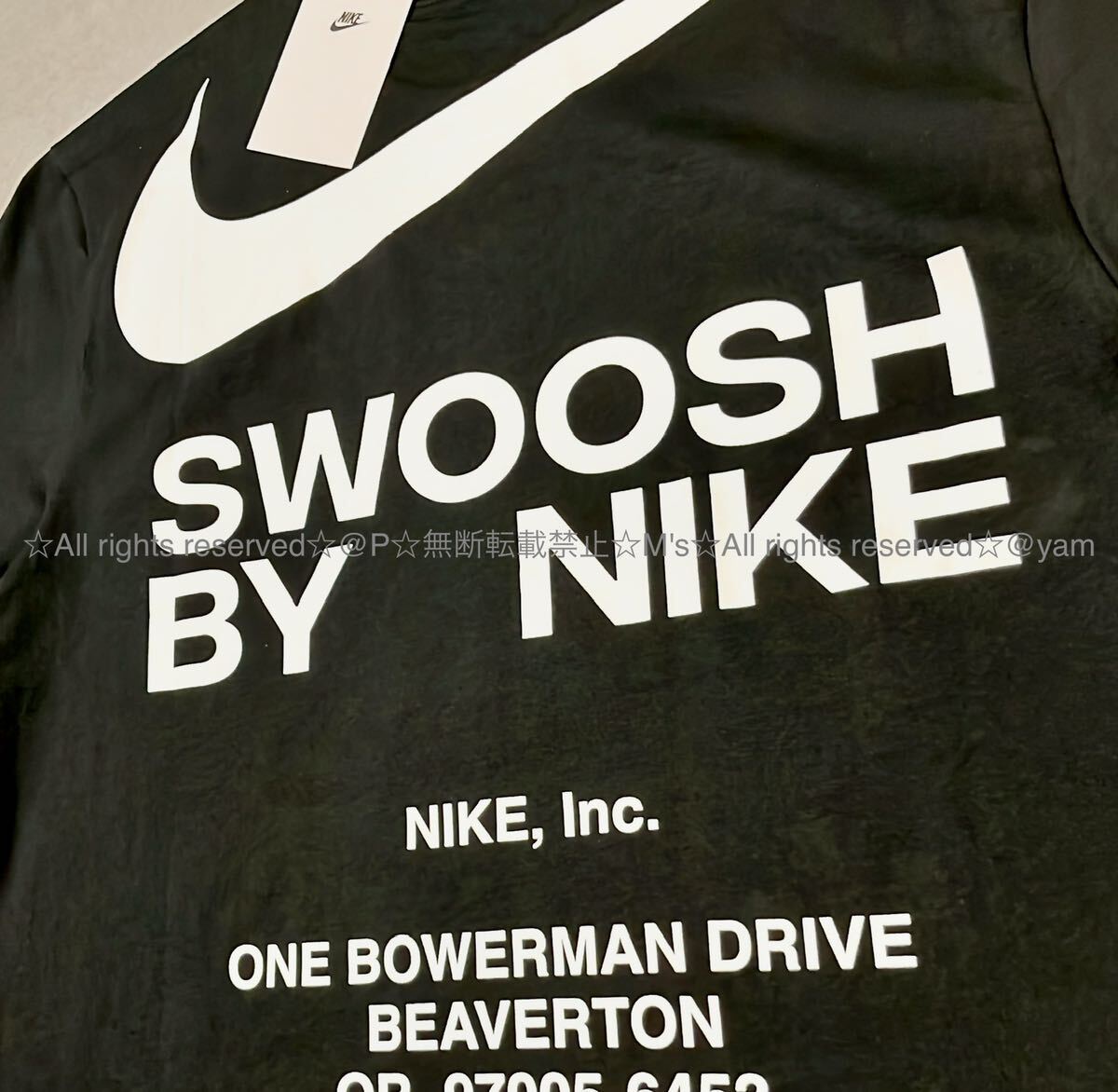 新品 ナイキ SWOOSH BY NIKE T-shirt スウッシュ ロゴ Tシャツ ブラック&ホワイト 黒 白 ［ Lサイズ ］ 2枚セットの画像2