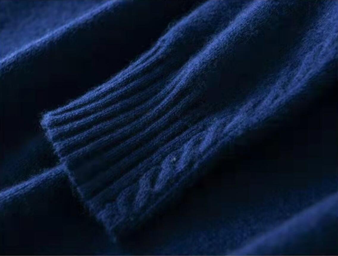 Fサイズ■秋冬新品推薦 おしゃれ ハイネック 着やすい 暖かい 柔らかい ニットセーター ニットトップス ■ブルー_画像2