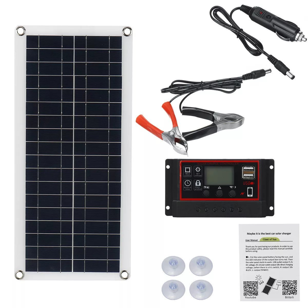  solar panel 1000W 12V with charger outdoors for 50a telephone rv car mp3 for charger sun light solar panel only new goods 50a