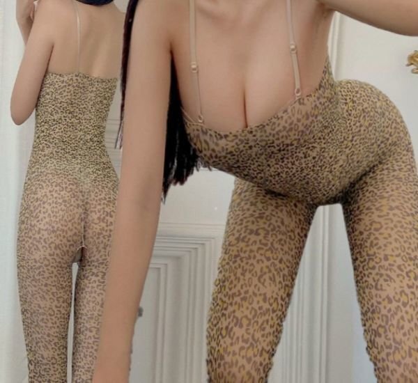  super sexy cosplay [ leopard print ] sexy Ran Jerry zentai suit net tights costume baby doll ..ero. ultra ..