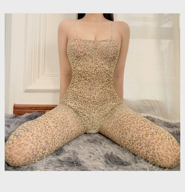  super sexy cosplay [ leopard print ] sexy Ran Jerry zentai suit net tights costume baby doll ..ero. ultra ..