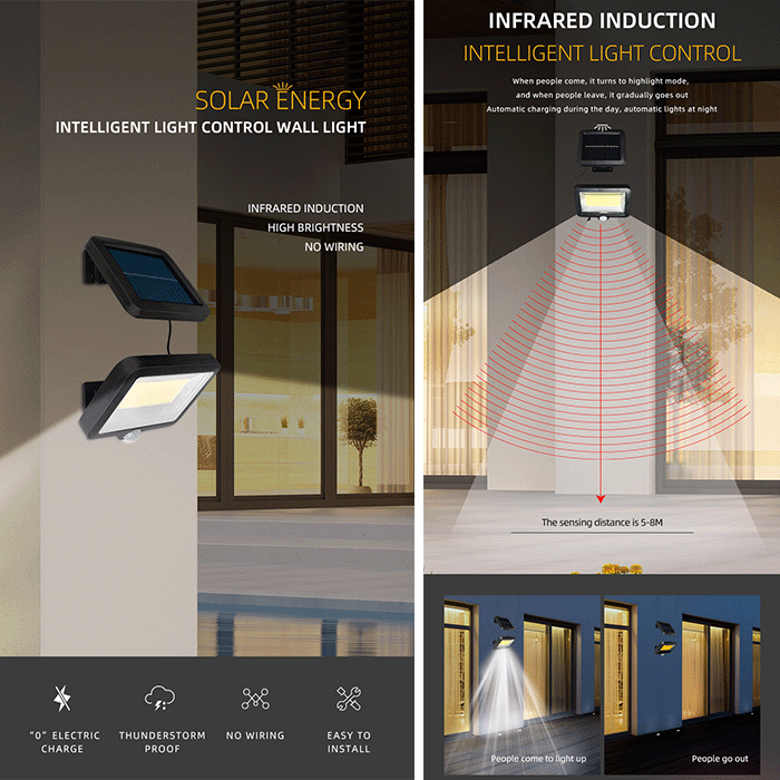  person feeling sensor light 1 piece solar light 56LED surprise. lighting power LED AH006 chip adoption 3 mode * many inner light number selection /1 point 