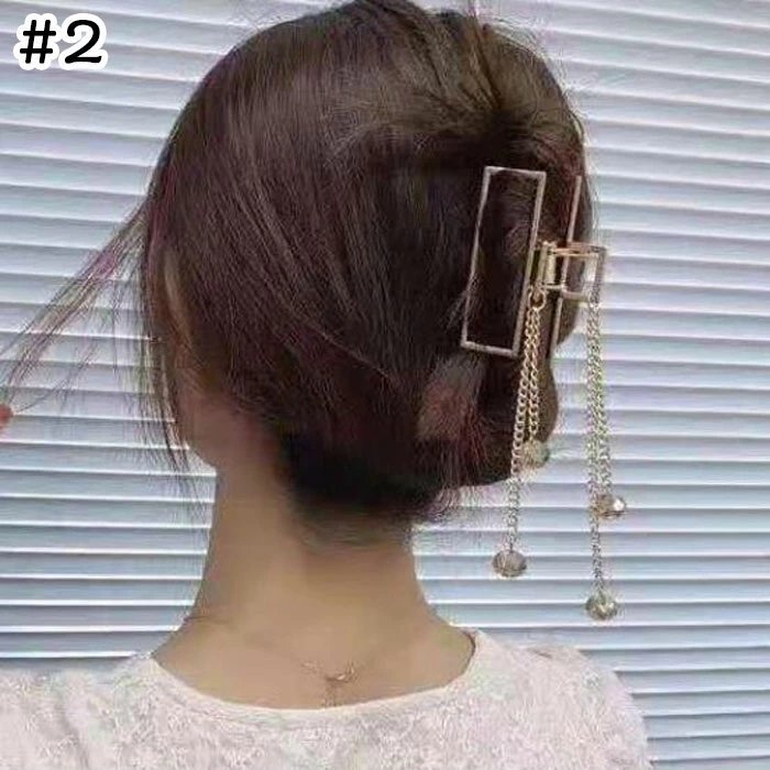 バンスクリップ ヘアアクセサリー ヘアピン 韓国 透明 クリア くり抜き パール 小さめ ハーフアップ ヘアクリップ シンプ髪留め2個セット#1_画像2